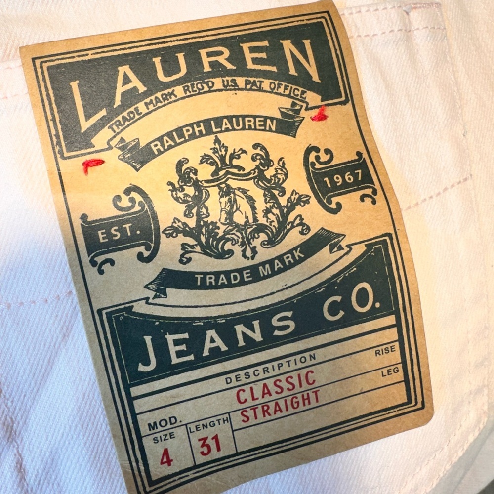NWT Lauren Ralph Lauren Notting Hill Jeans Light Pink Size 4 Classic Straight - Picture 14 of 16